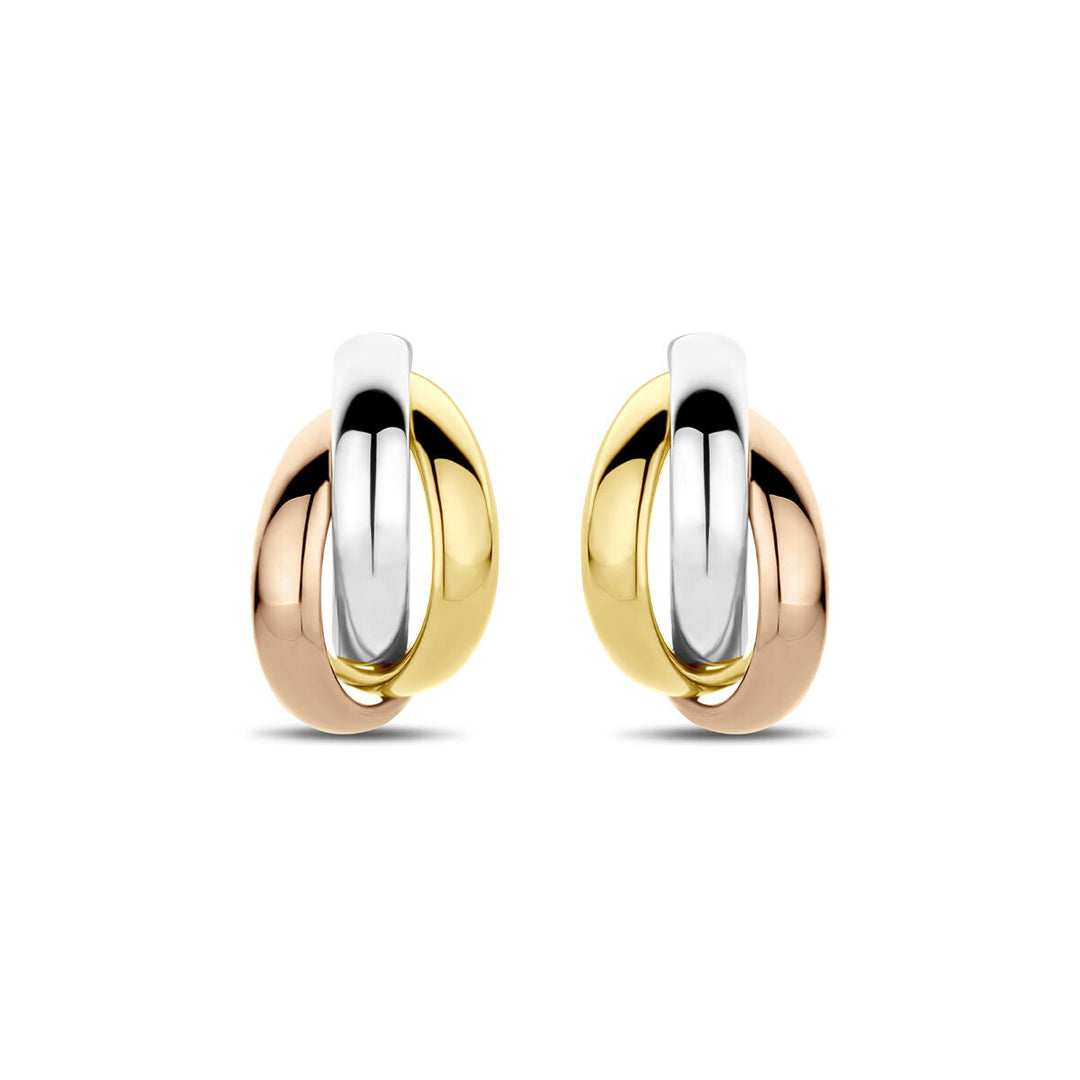 stekeroorringen tricolor 13 mm 14K tricolor goud