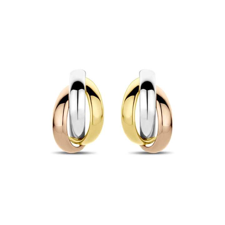 stekeroorringen tricolor 13 mm 14K tricolor goud