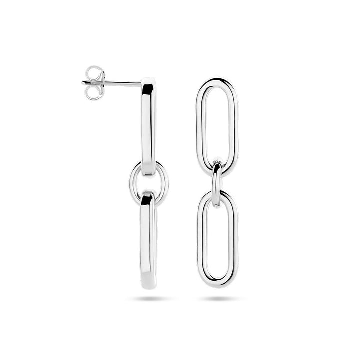 oorhangers paperclip ronde buis zilver gerhodineerd