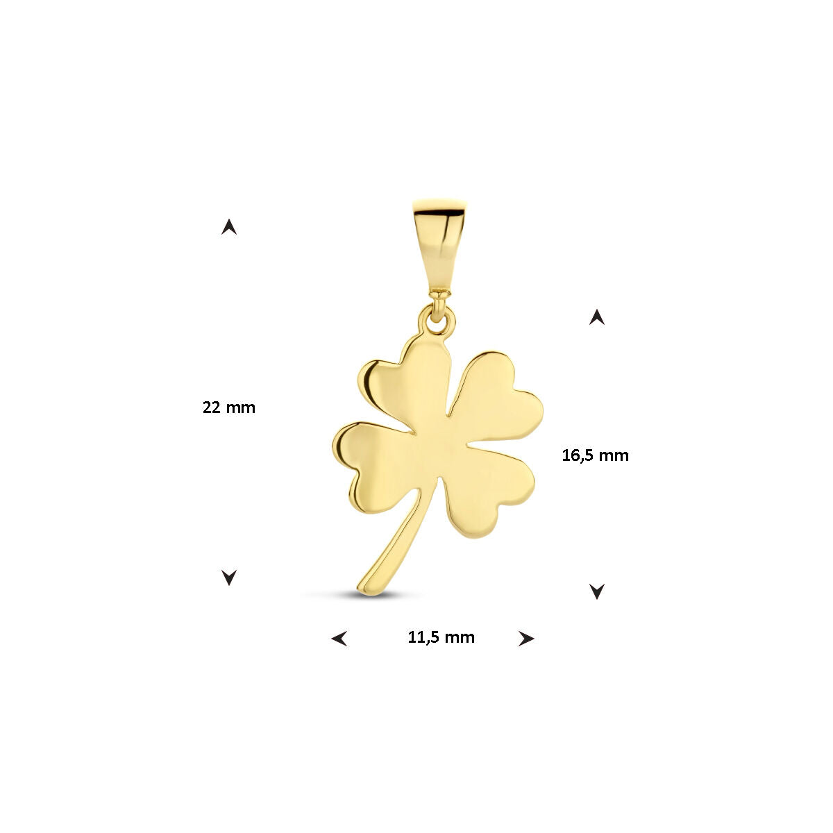 hanger klaver 14K geelgoud