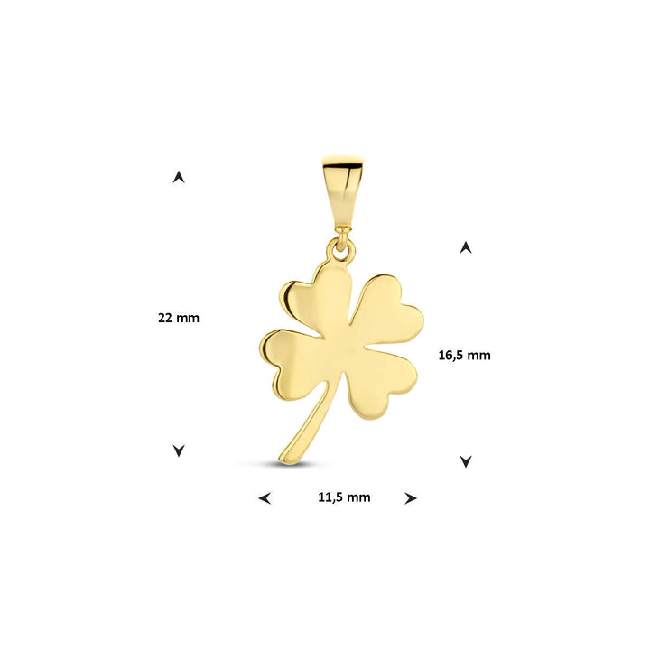 pendant clover 14K yellow gold