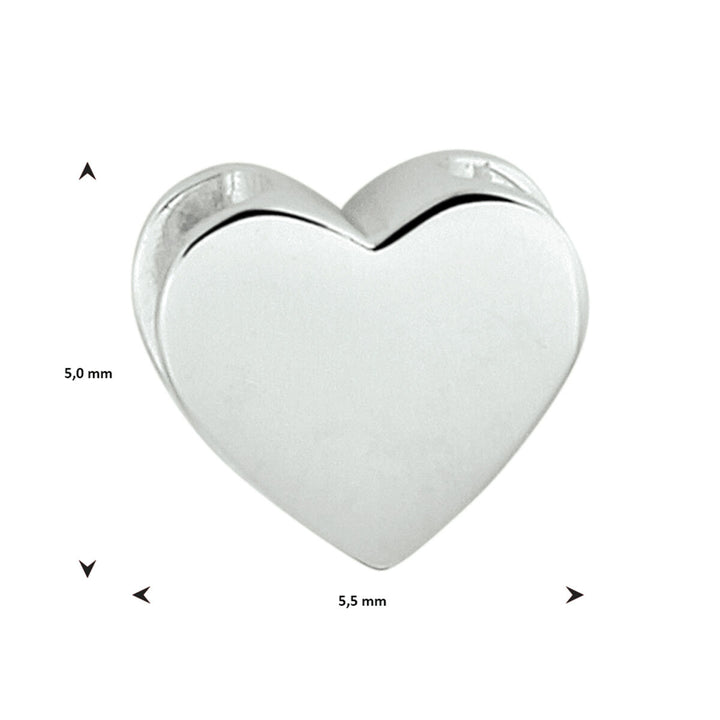 pendant heart silver rhodium plated