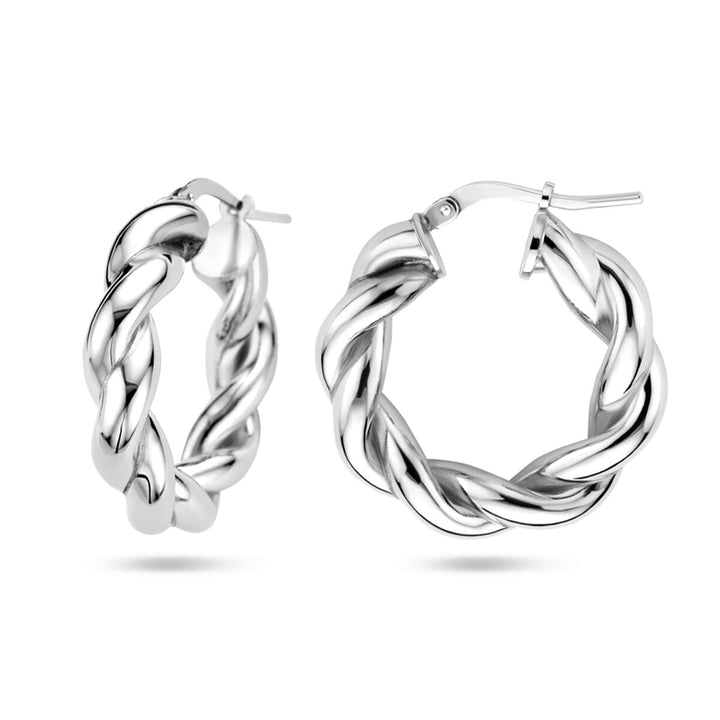 oorringen gedraaid zilver gerhodineerd