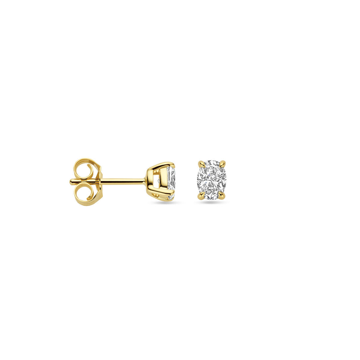 oorknoppen lab grown diamant 0.5ct. (2x 0.25ct) h si 14K geelgoud