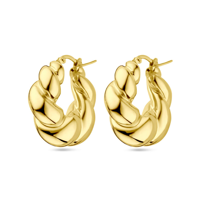 earrings twisted 1 micron silver gold plated (yellow)