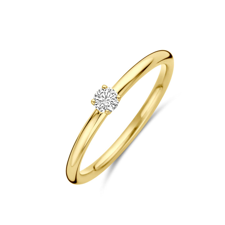 ring diamant 0.10ct h si 14K geelgoud