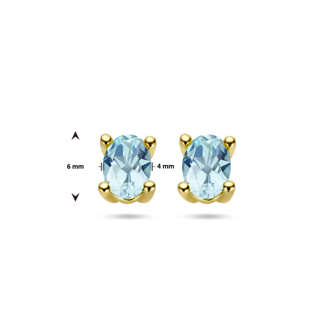 Ohrstecker Blautopas 14K Gelbgold