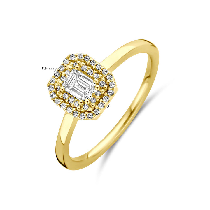 ring diamant 0.36ct h si 14K geelgoud