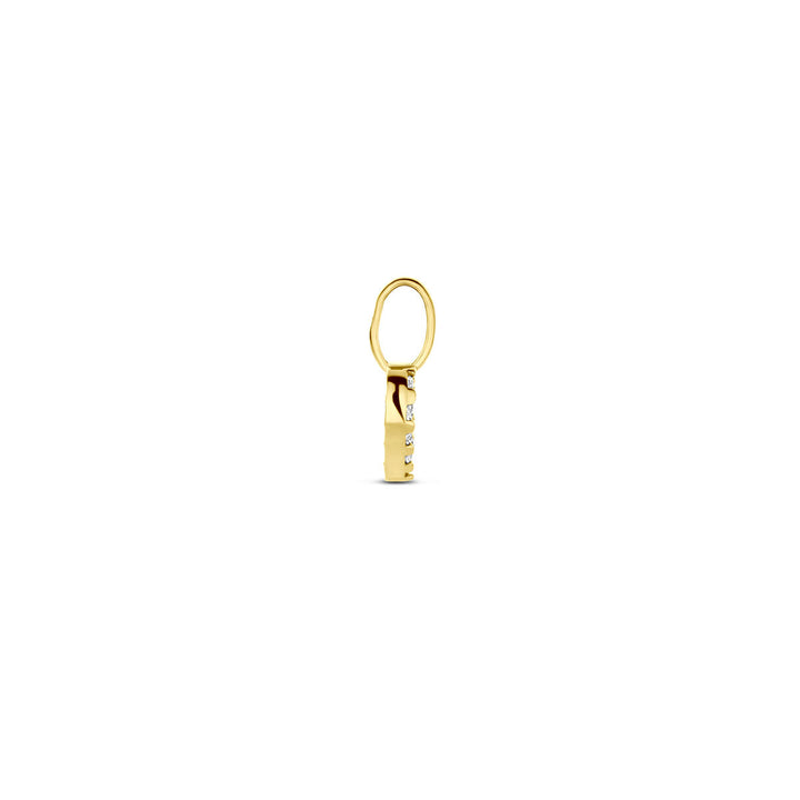 hanger hartje zirkonia 10,5 mm 14K geelgoud