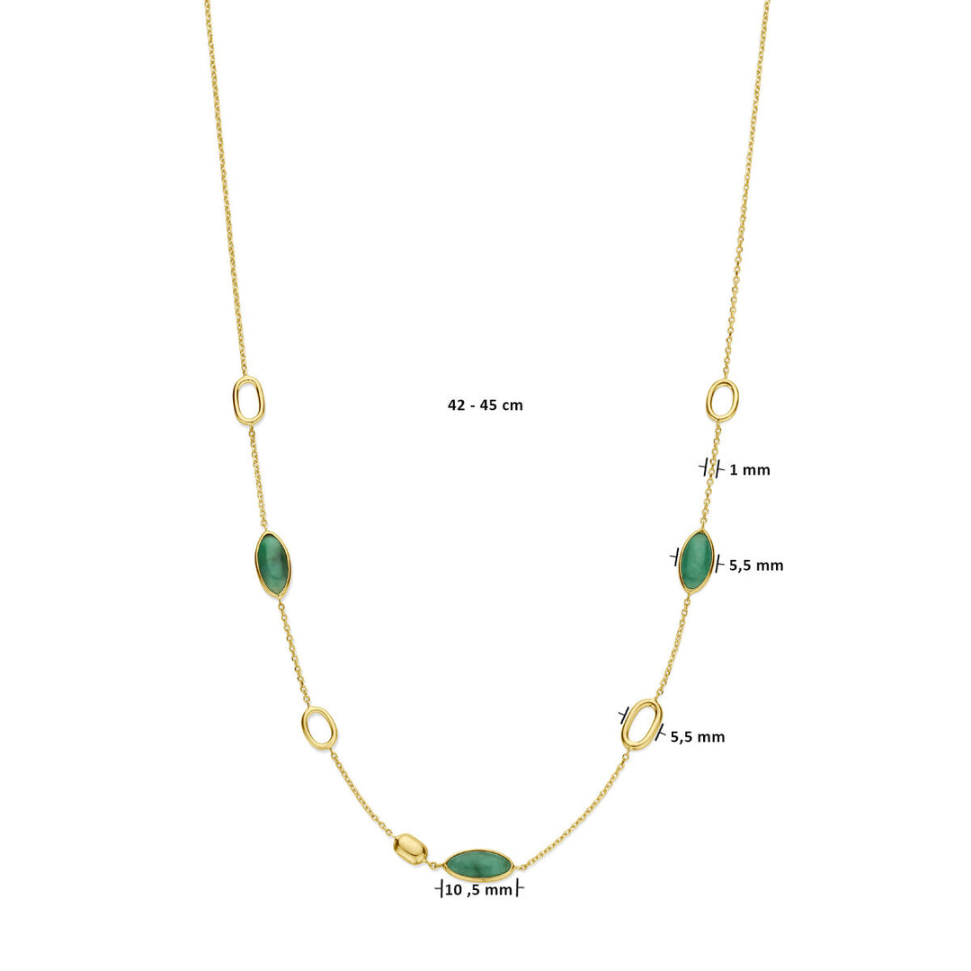 Goldene Damen-Smaragd-Halskette 14K