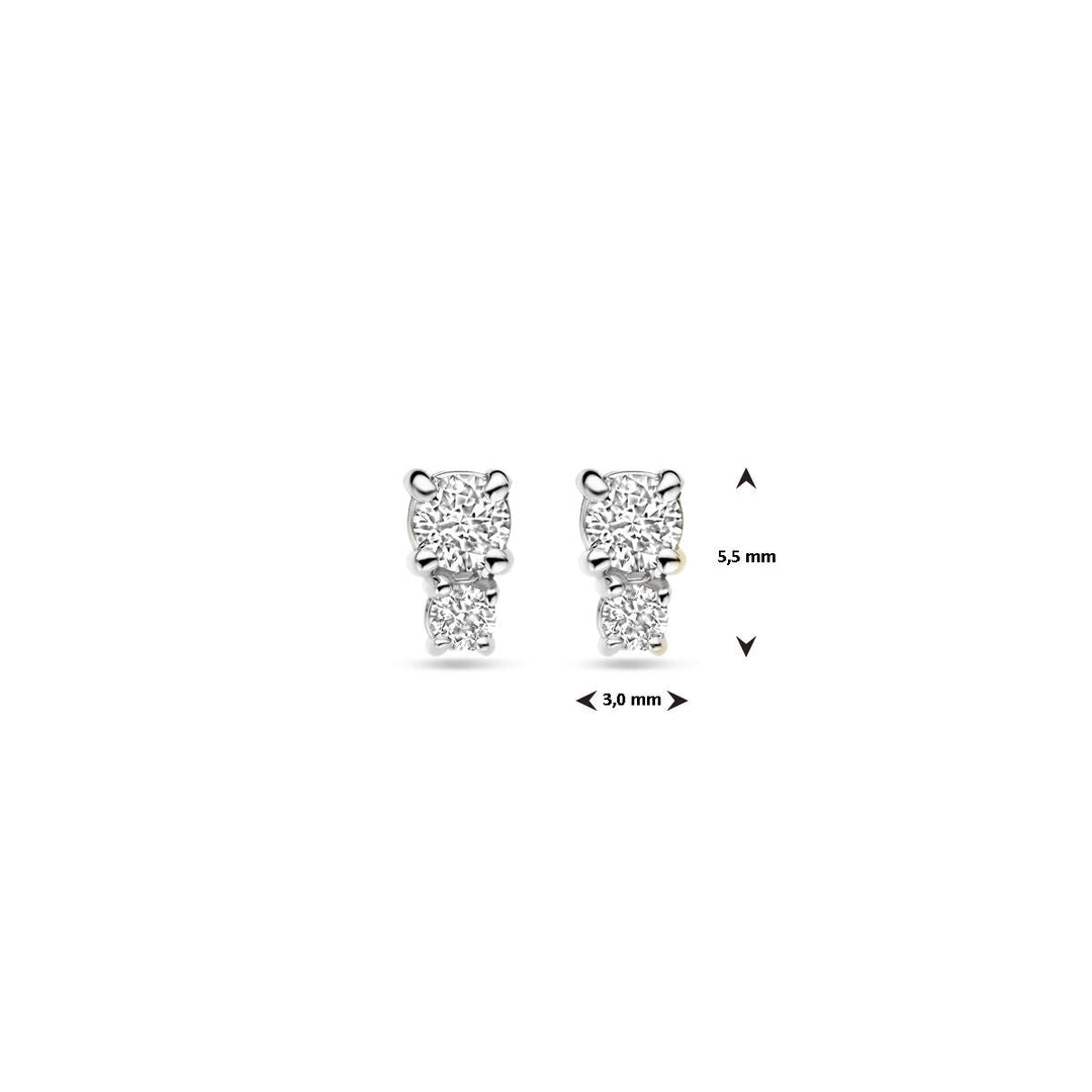 oorknoppen diamant 0.26ct (2x 0.13ct) h si 5,5 mm 18K witgoud