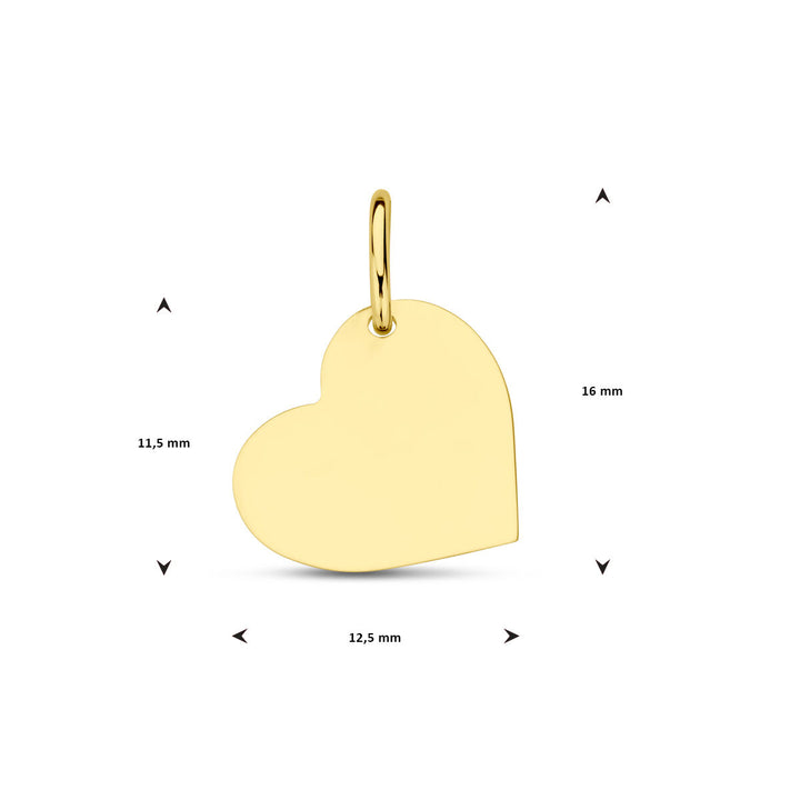 engraving pendant heart 14K yellow gold