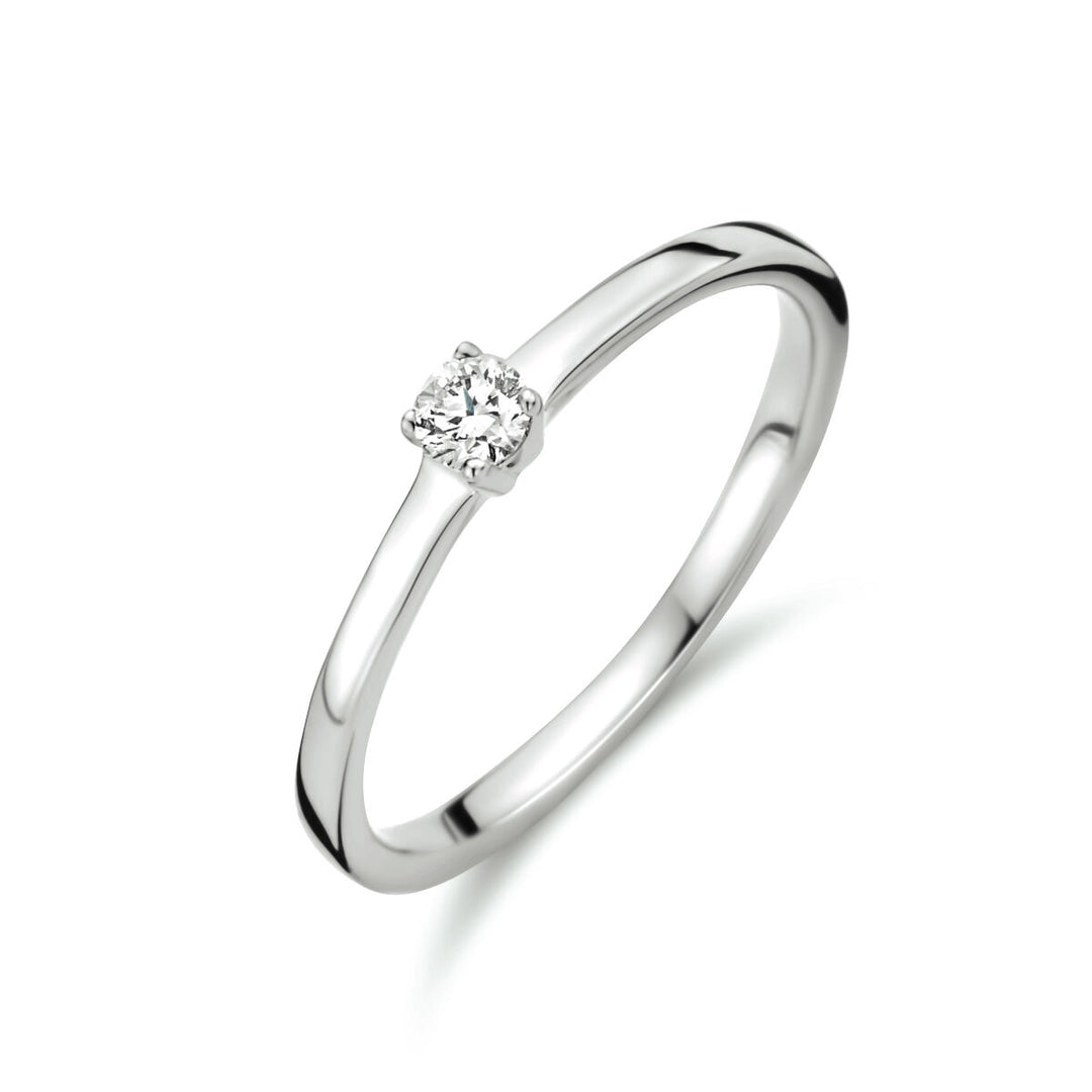 ring diamond 0.10ct h si 14K white gold