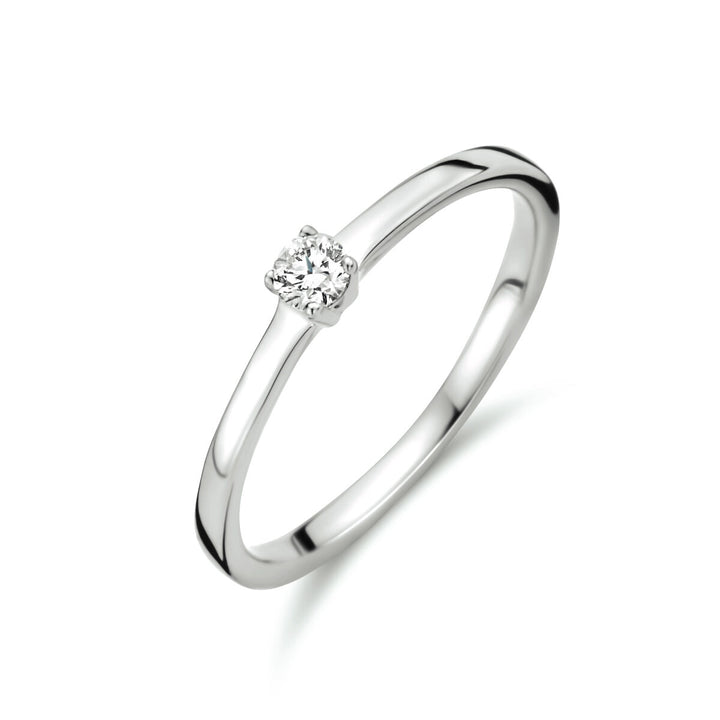 ring diamond 0.10ct h si 14K white gold