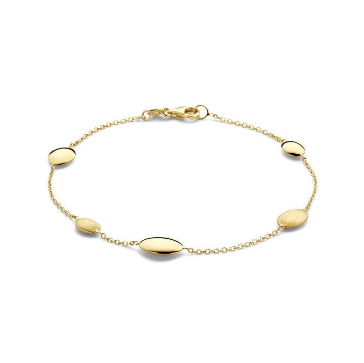 Gold bracelet ladies poly/matte 14K