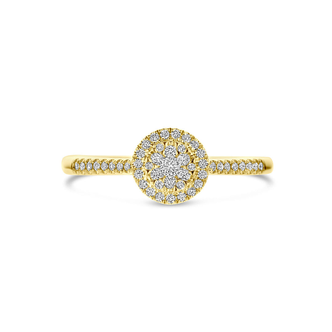 ring diamant 0.19ct h si 14K geelgoud