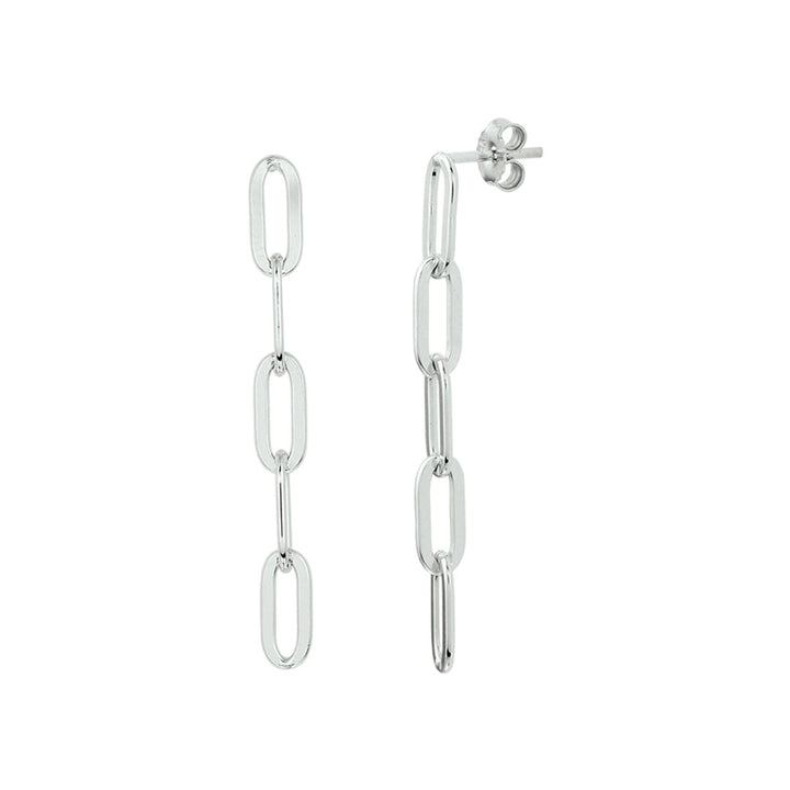 Büroklammer-Ohrringe, Silber rhodiniert