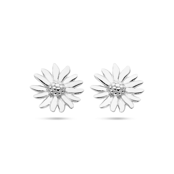 daisy ear studs silver rhodium plated