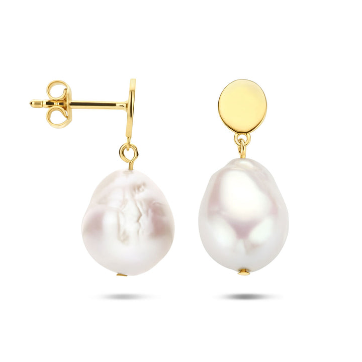 baroque pearl earrings 14K yellow gold