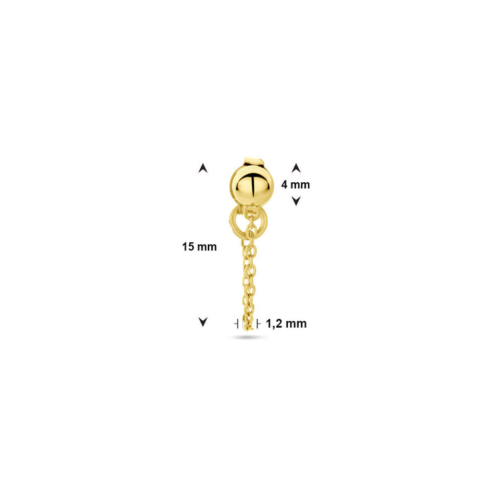 ear stud half-sphere per piece 1 micron silver gold plated (yellow)