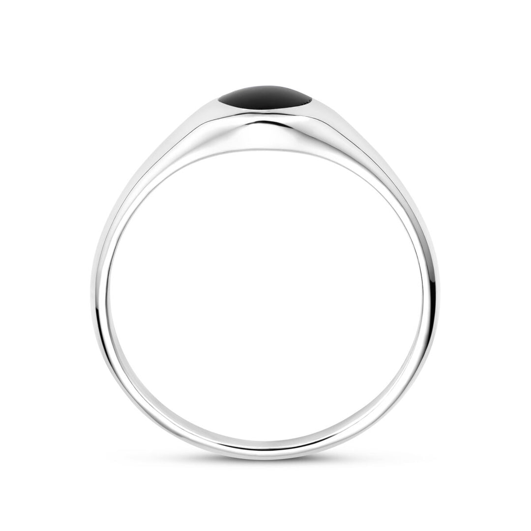 ring onyx silver rhodium plated