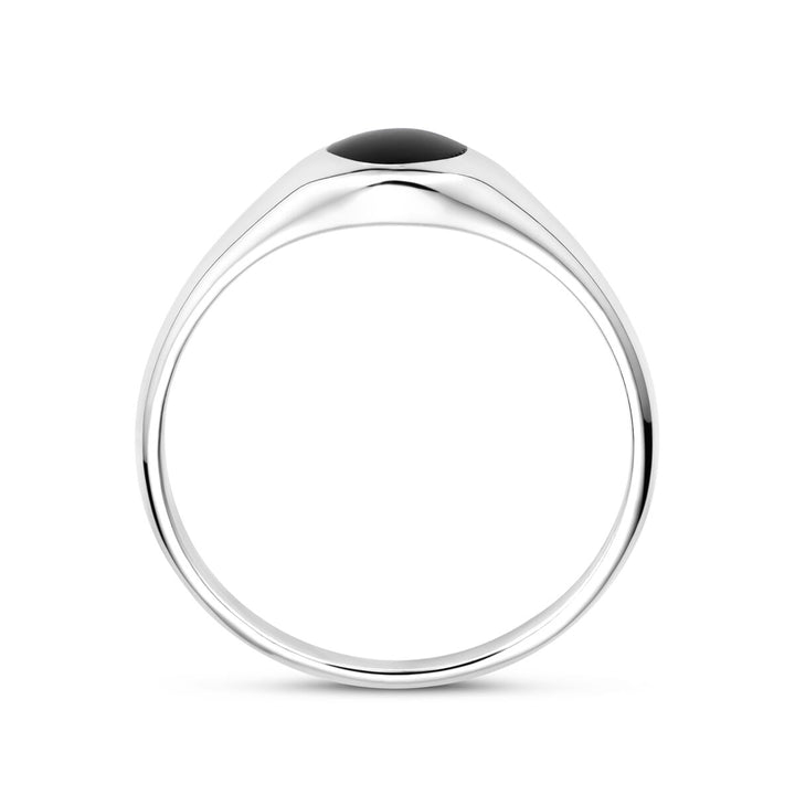 ring onyx zilver gerhodineerd