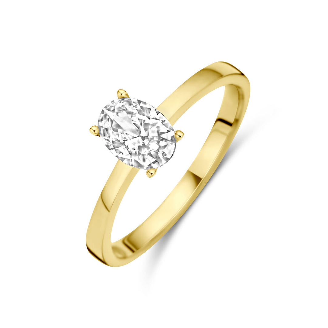 ring zirconia 14K yellow gold