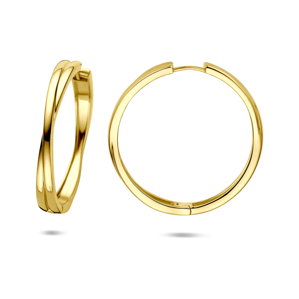 Verguld zilveren klapoorringen dames – 40 x 5 mm