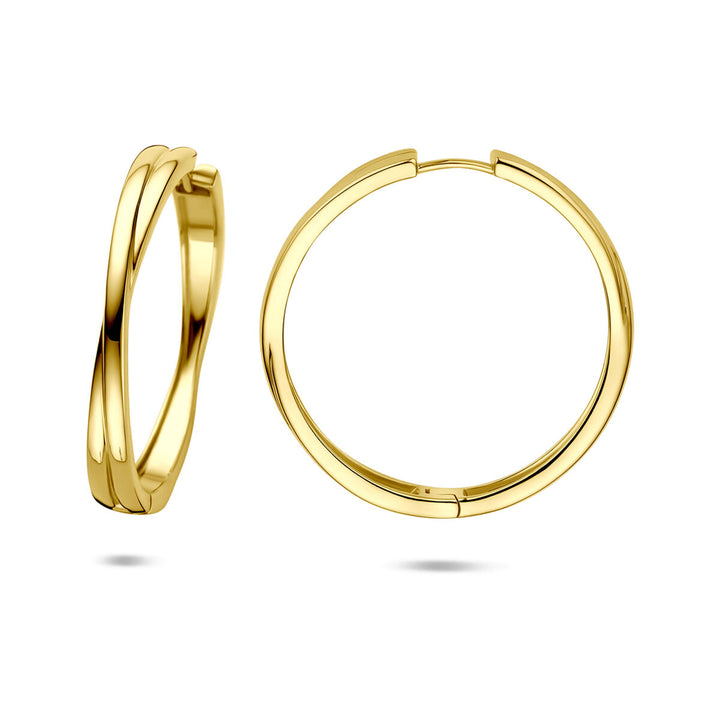 Verguld zilveren klapoorringen dames – 40 x 5 mm