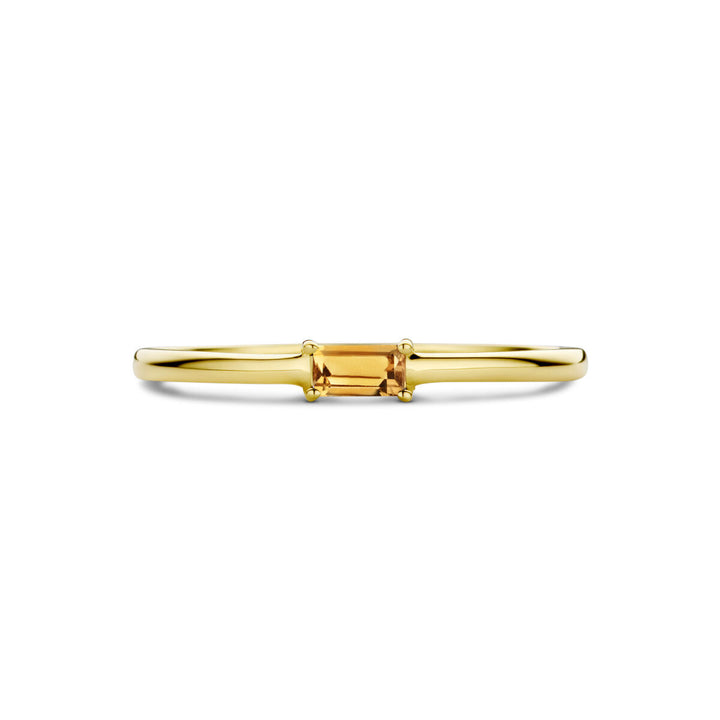 ring with birthstone citrine November 14K yellow gold