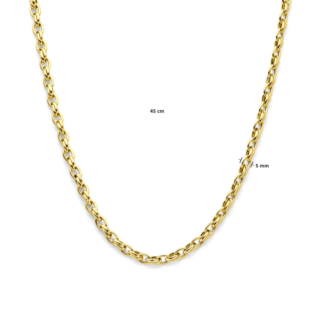 collier 5,0 mm 45 cm 18K geelgoud