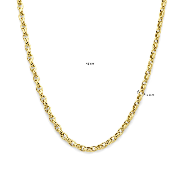 collier 5,0 mm 45 cm 18K geelgoud