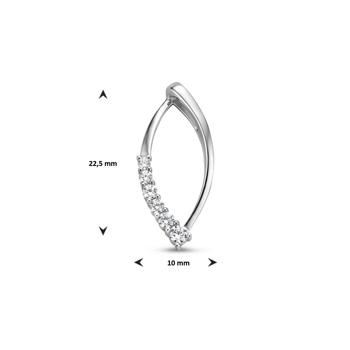 pendant zirconia silver rhodium plated