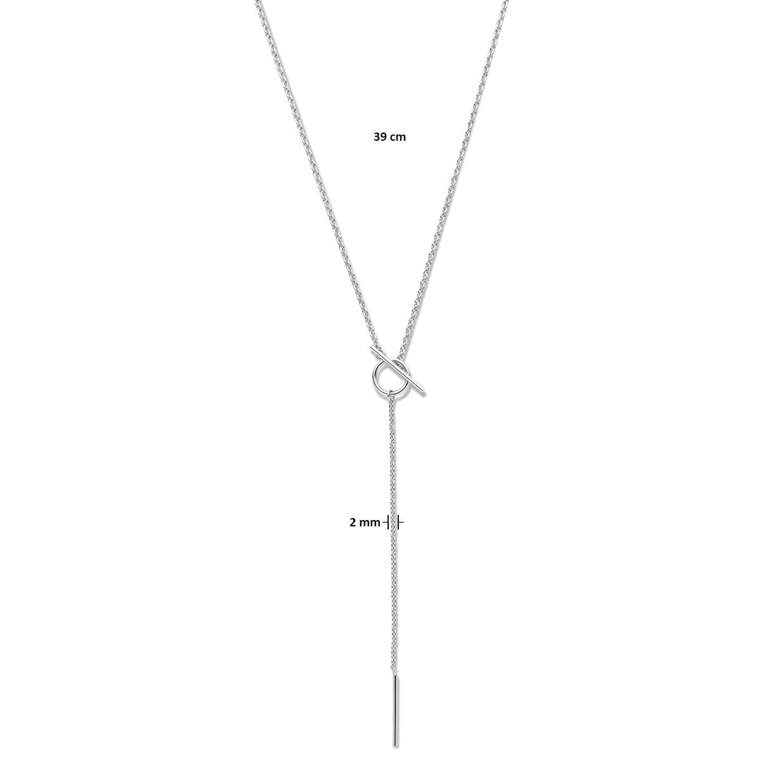 y-collier kapittelslot 39 cm zilver gerhodineerd