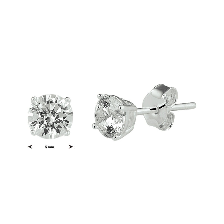 ear studs zirconia silver white