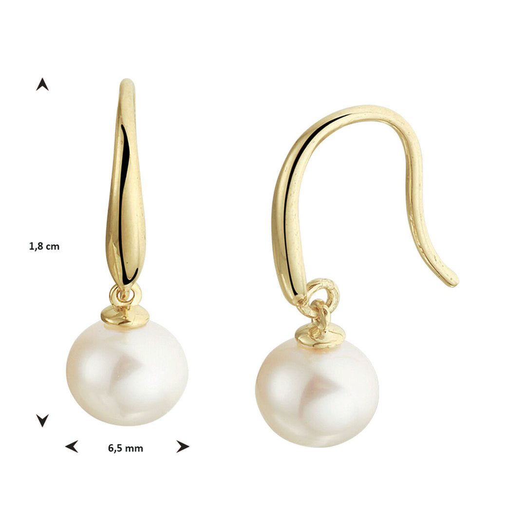 Ohrringe mit Perlen und französischem Haken aus 14-karätigem Gelbgold