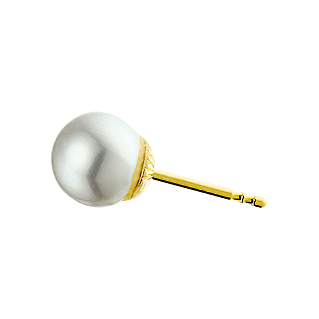 pearl ear studs 14K yellow gold