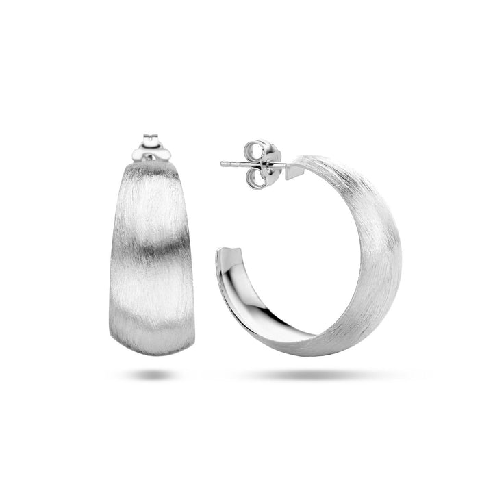 stud earrings polished/matte silver rhodium plated