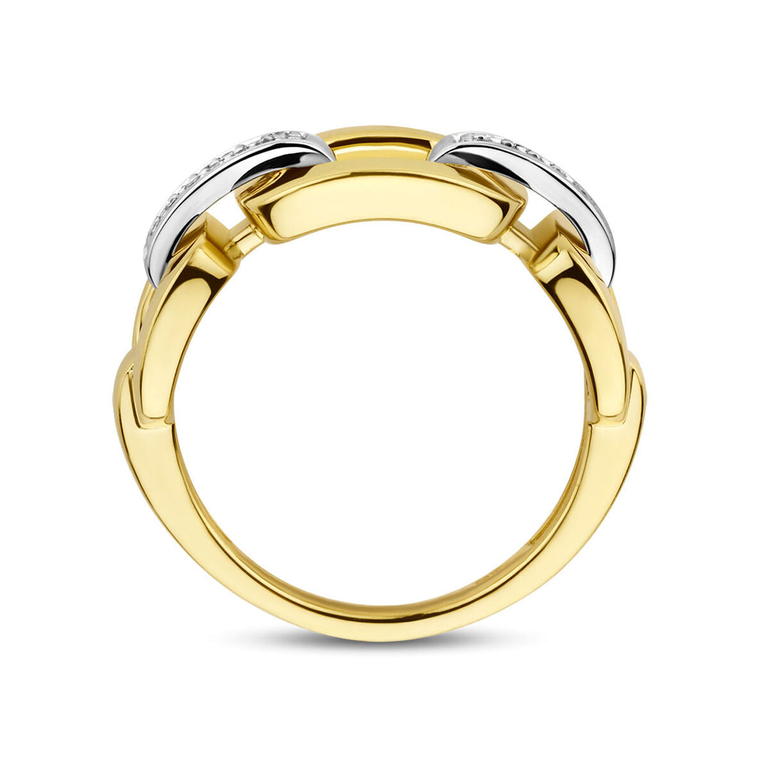 Ring-Gliederdiamant 0,11 ct h si 14K Bicolor-Gold gelb/weiß