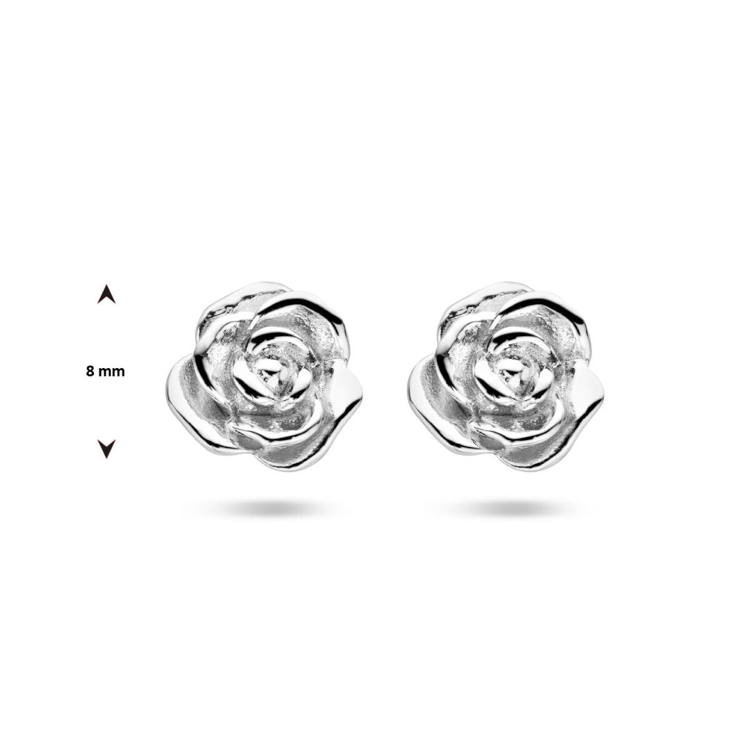 ear studs rose silver rhodium plated