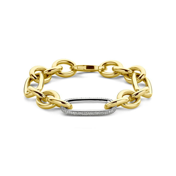 armband diamant 0.76ct g vsi 12 mm 21 cm 18K bicolor goud geel/wit