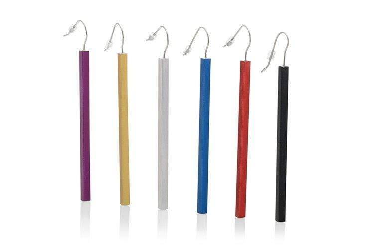Earring long bars Black O38Z