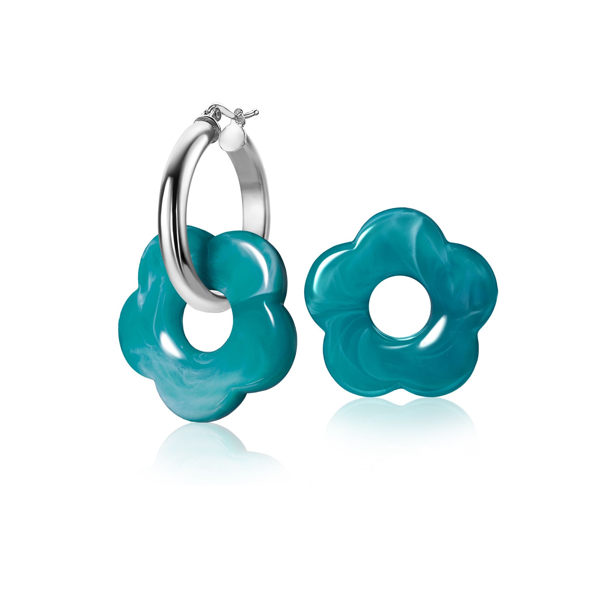 Zinzi oorbedels bloem turquoise ZICH2720T – Juwelier van der Kooij