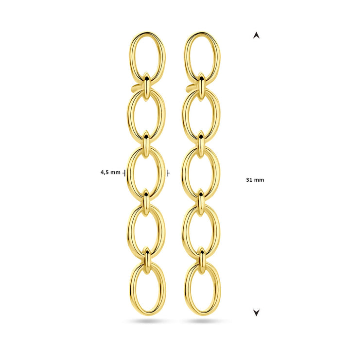 Van der Kooij Collection - link earrings 31 mm 14K yellow gold