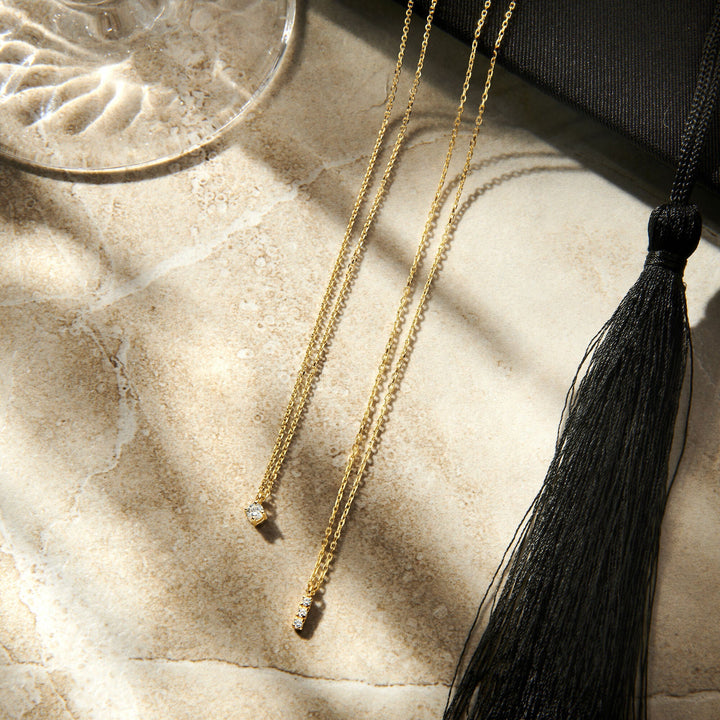 necklace diamond 0.10ct h si 41 - 43 - 45 cm 14K yellow gold