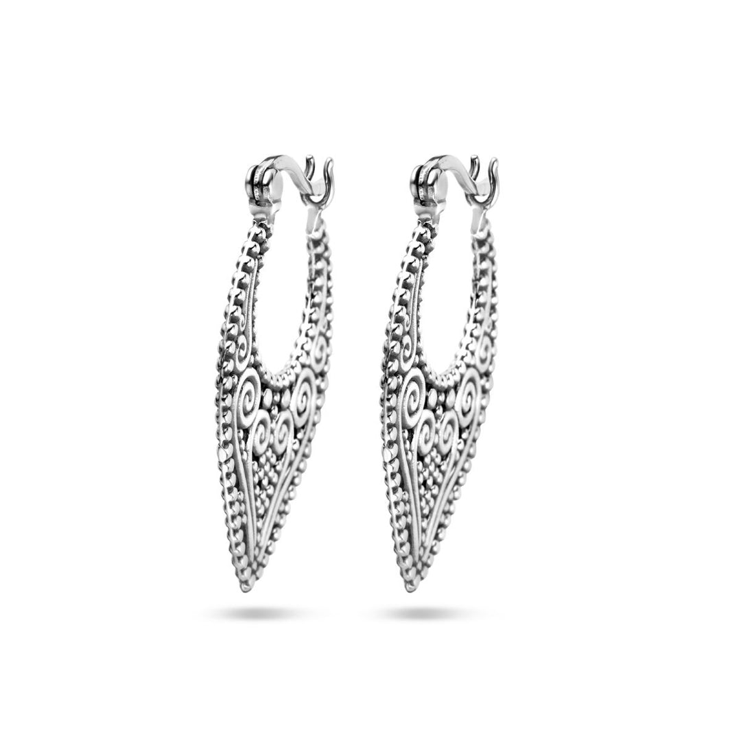 oorringen filigrain zilver gerhodineerd