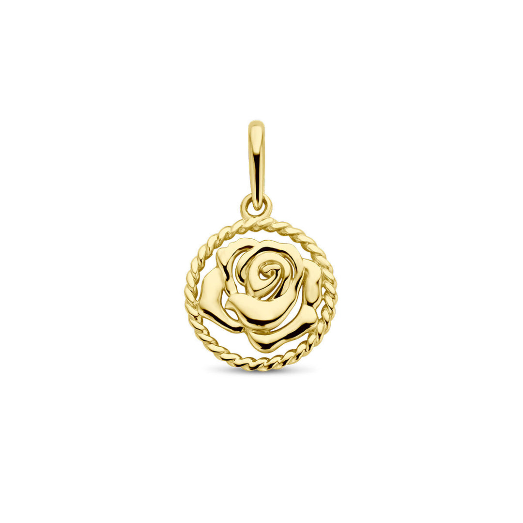 pendant with birth flower 14K yellow gold