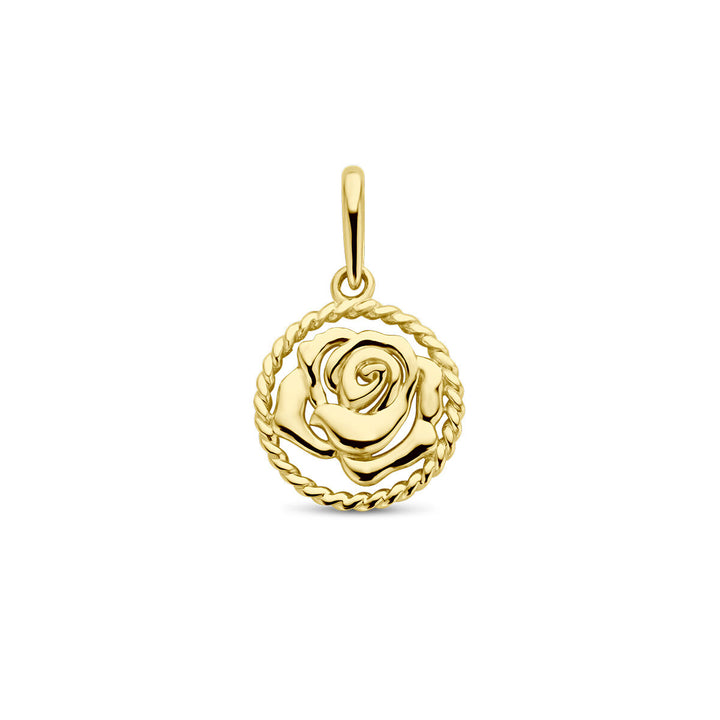 pendant with birth flower 14K yellow gold