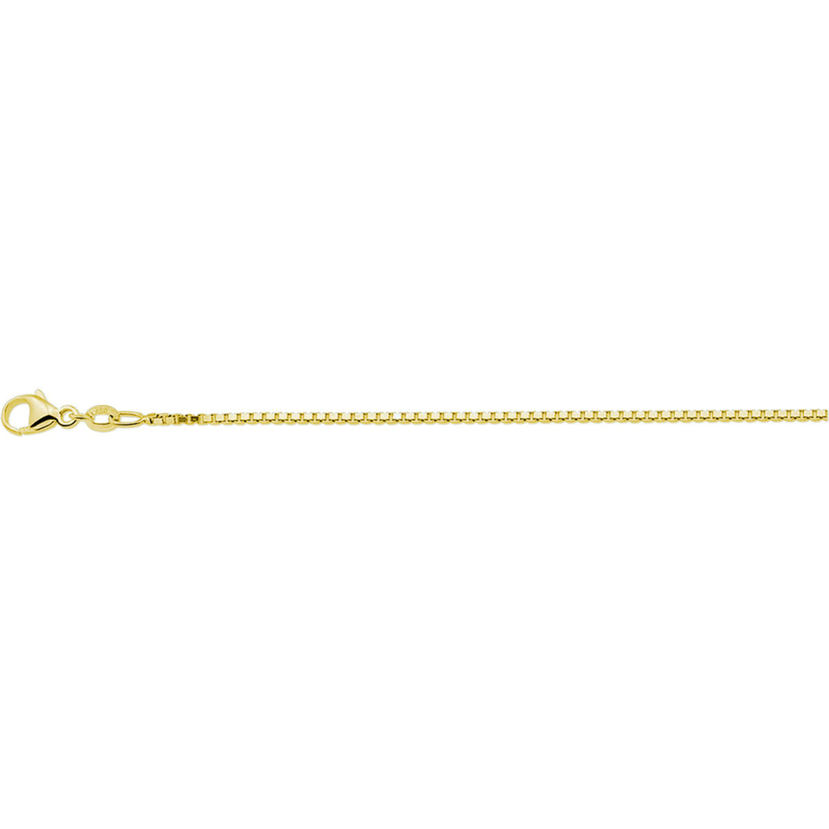 Collier van 3 micron zilver verguld in geel, venetiaanse schakel van 1,3 mm, lengte 41 + 4 cm.