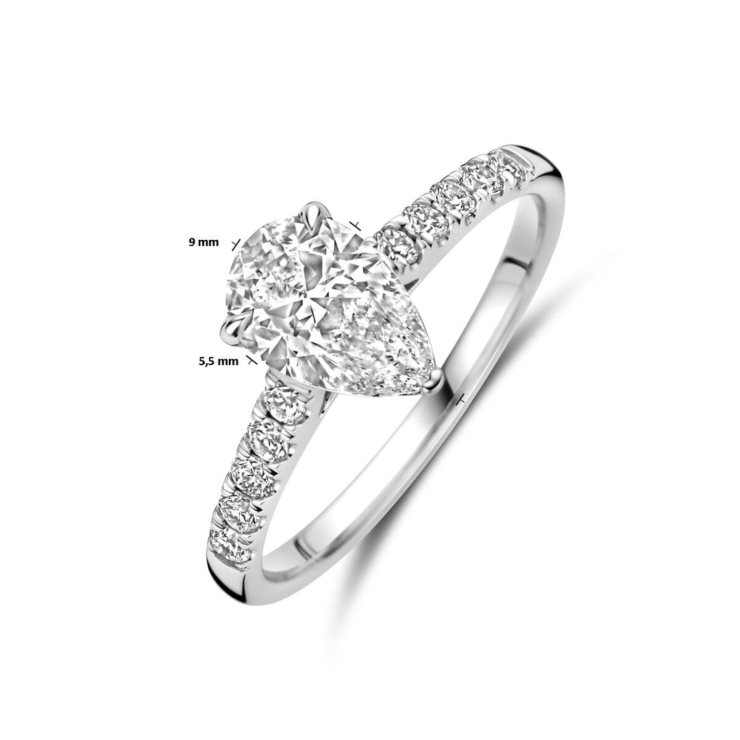 ring lab grown diamant 1.22ct h si 14K witgoud